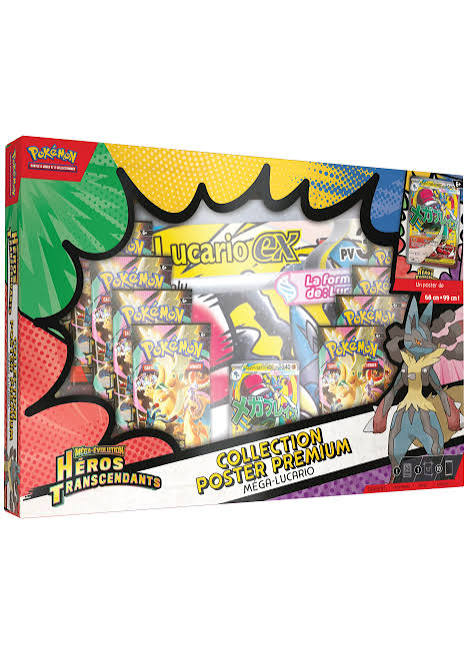 Coffret Collection Poster Premium Méga-Lucario — Héros Transcendants — Pokémon — FR — Scellé